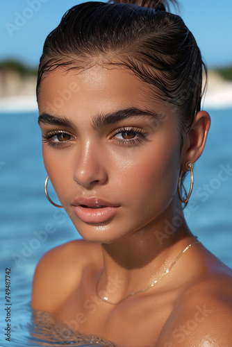 Wallpaper Mural A beautiful young woman with clean, fresh skin. Facial care. Cosmetology, beauty salon and spa. Skin Care. Torontodigital.ca