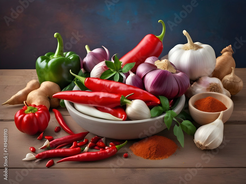 Flavorful Essentials: Exploring the Palette of Fresh Chillies, Shallots, Garlic, and More
