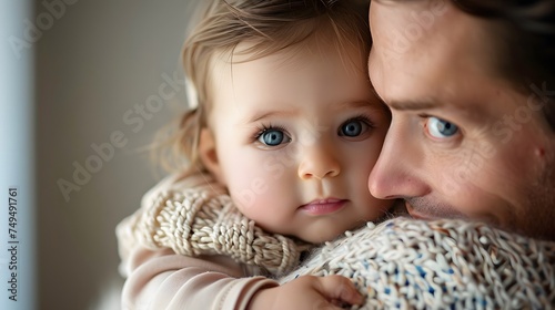 Tender Father-Daughter Moment Captured in Close-Up