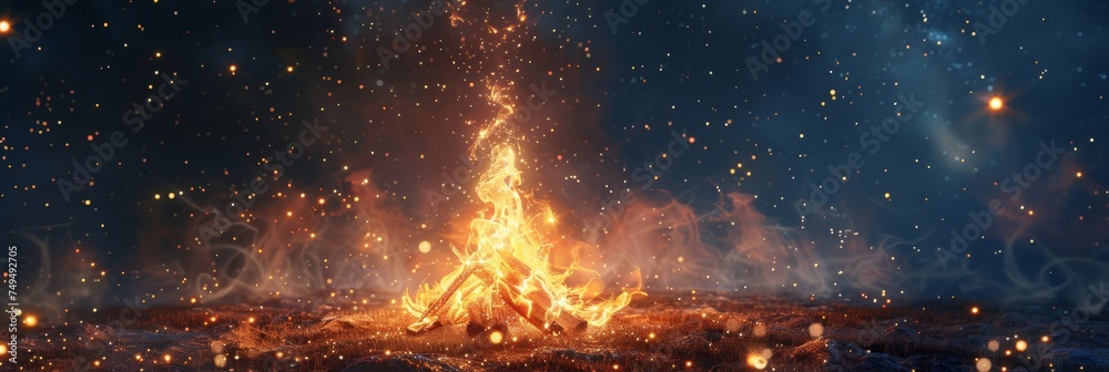 Background Texture in the Starlit Campfire Sparks Ascend Dance Style created with Generative AI Technology