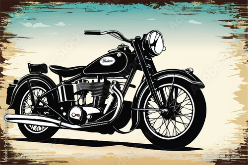illustration of classic motorcycle. Vintage motorcycle. Retro style motorbike illustration. Vintage motorcycle  motorcycle classic motorcycle. Classic vintage motorcycle. Motorcycle vintage graphics. 
