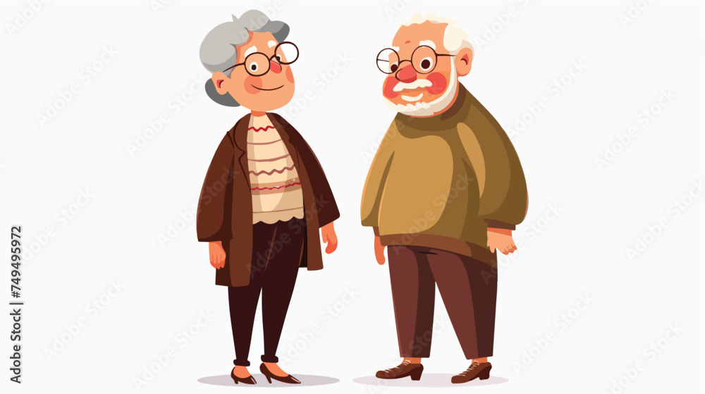 Cute couple the old woman and man grandparents love