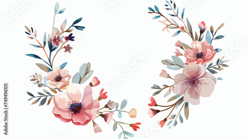 Cute floral wreath decorative vector illustration 