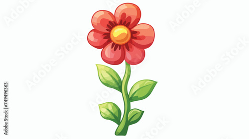 Cute flower isolated icon isolated on white backgroud