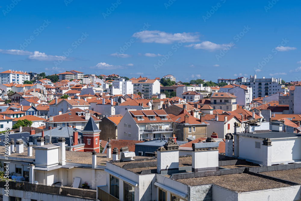 View of the rooftops of the Basque Country French town of Biarritz 