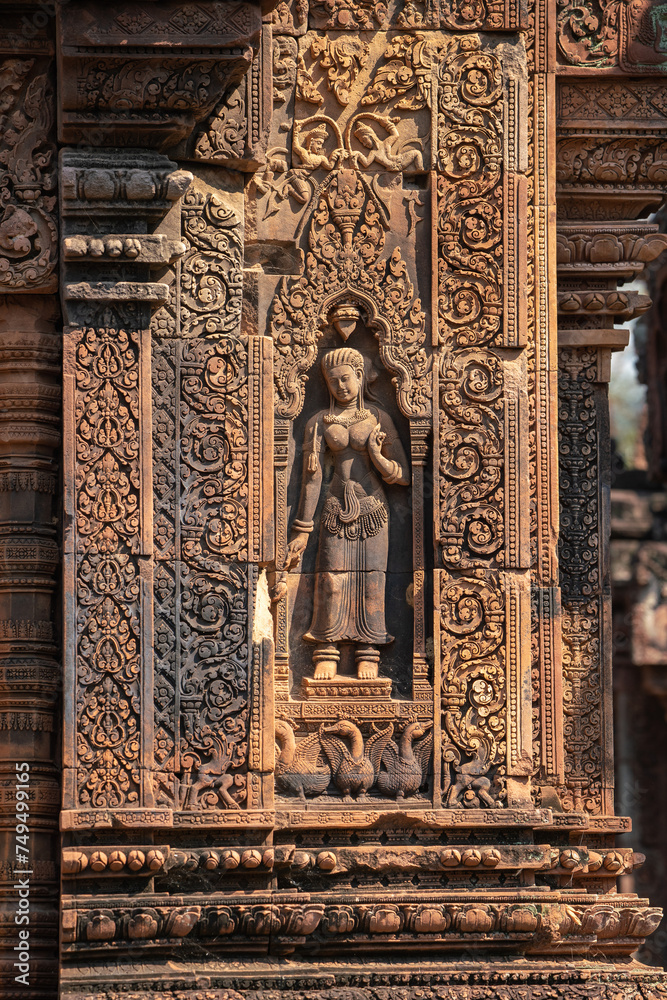 Obraz premium Banteay Srei Hindu Temple located in the area of Angkor Wat, Cambodia