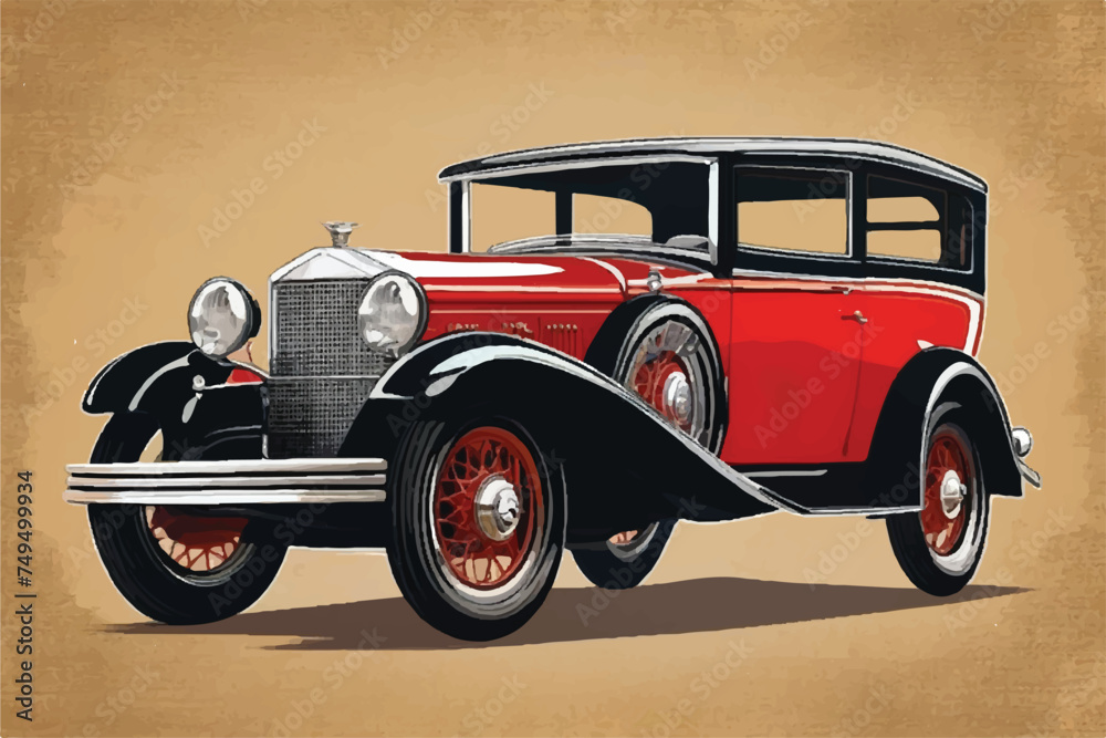 Beautiful Vintage car illustration. Classic vintage car design. Vintage car illustration background. vintage car vector art illustration classic car design.