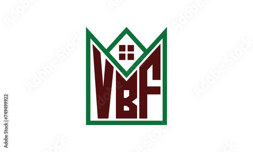 VBF initial letter real estate builders logo design vector. construction, housing, home marker, property, building, apartment, flat, compartment, business, corporate, house rent, rental, commercial photo