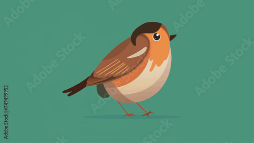 Flat Design Robin Vector Illustration  photo