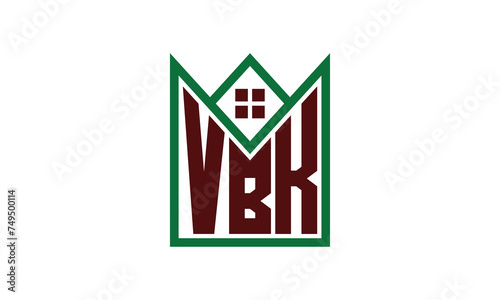 VBK initial letter real estate builders logo design vector. construction, housing, home marker, property, building, apartment, flat, compartment, business, corporate, house rent, rental, commercial photo