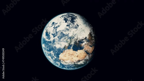 4K Earth zoom in from outer space to city. Zooming on Frankfurt, Germany. The animation continues by zoom out through clouds and atmosphere into space. View of the Earth at night. Images from NASA. 