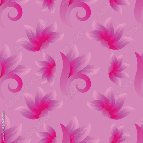 Watercolor floral pattern for background, textile, wallpaper, fabric design seamless