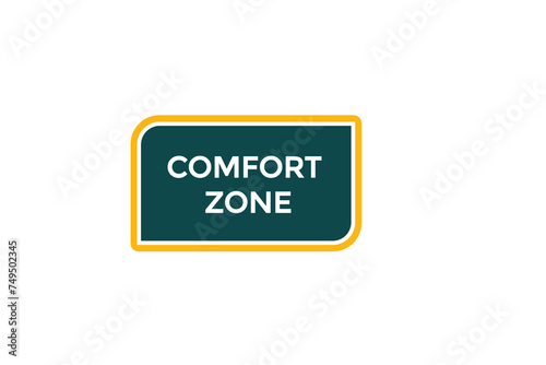 new website, click button learn stay, comfort zone, level, sign, speech, bubble banner 