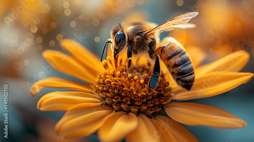bee on flower background