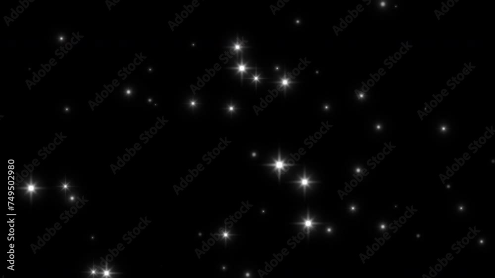 falling night stars transparent background effect