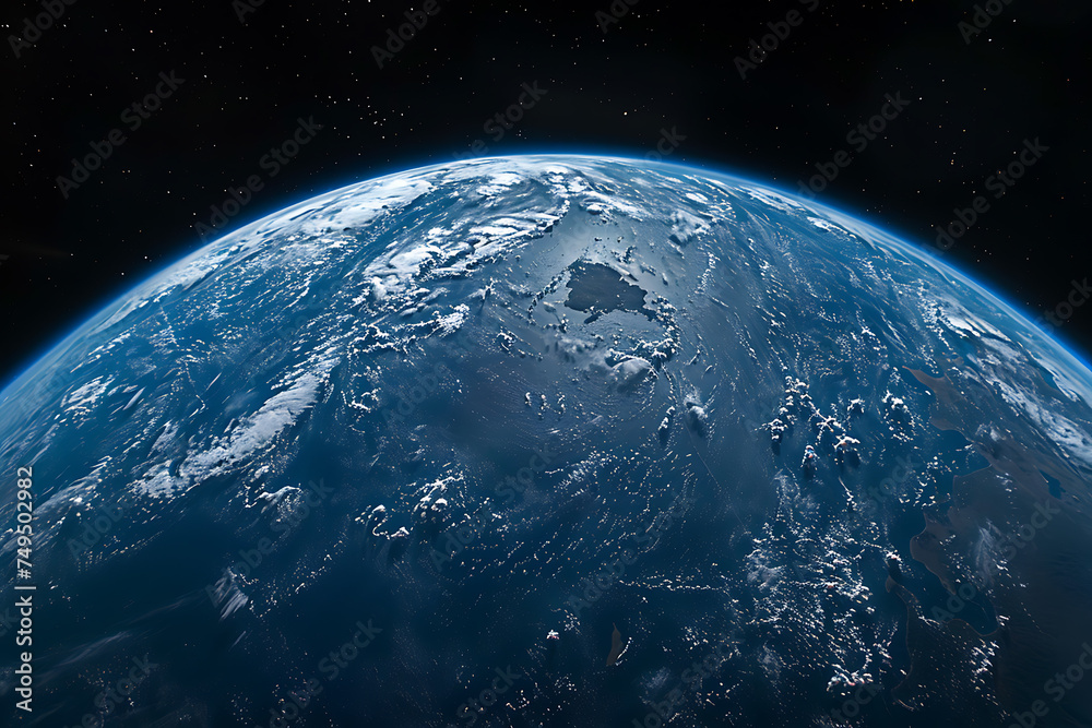Obraz premium Blue Earth in the space. Colorful art. Solar system 