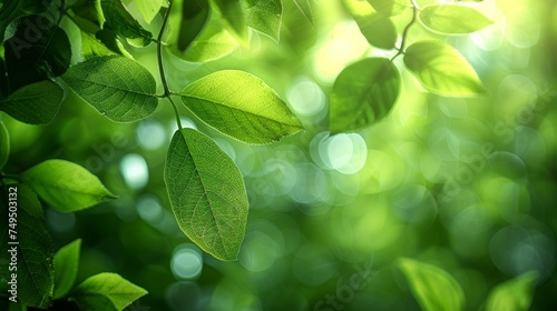 Background color is abstract blur green with a blurred and defocused effect.