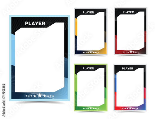 Sport player trading card frame border