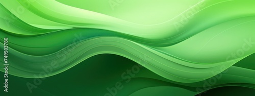 Green Abstract Background With Wavy Lines Generative AI