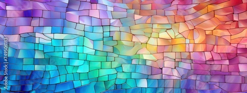 Rainbow Background Multicolored Mosaic Pattern Generative AI