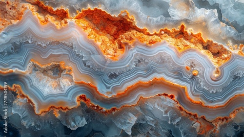 Rock surface of agate with gradients