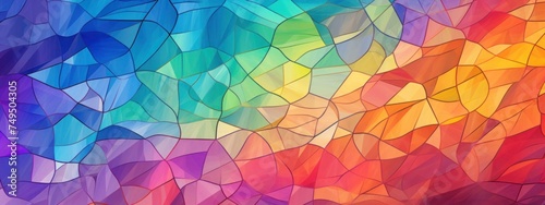 Multicolored Abstract Background With Variety of Shapes Generative AI