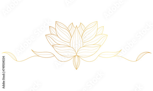 golden lotus flower for vesak day vector illustration with transparent background