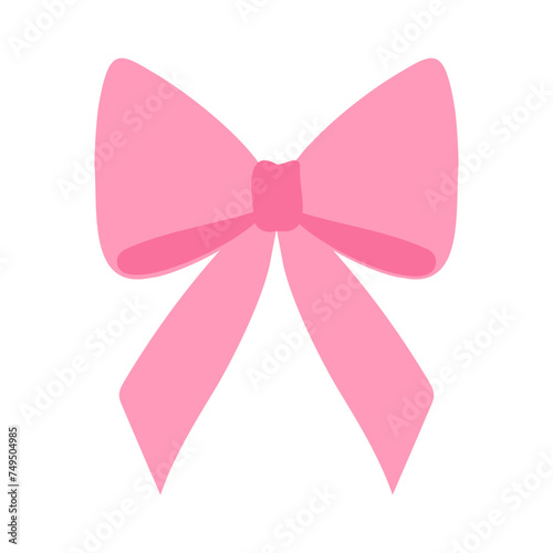 pink bow isolated on white