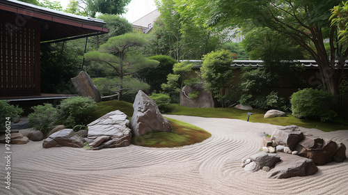 Zen garden with relaxing vibes