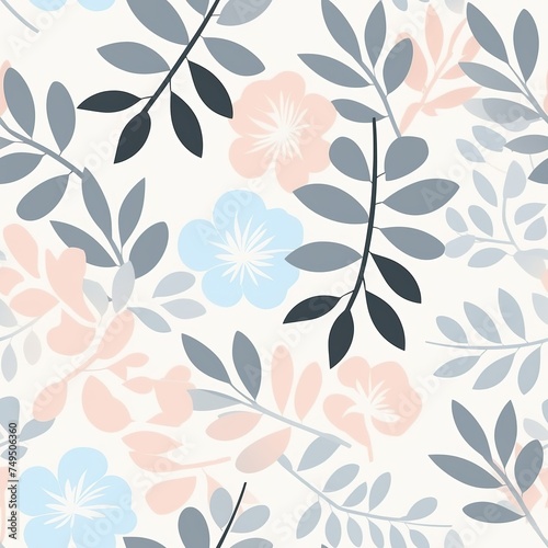 Seamless watercolor floral pattern with spring flowers and leaves for fabrics  wallpapers and all prints  composition Generative AI