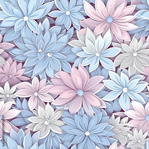 Seamless watercolor floral pattern with spring summer flowers and leaves for fabrics  wallpapers and all prints  composition Generative AI