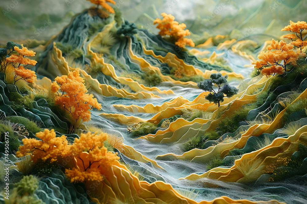 Obraz premium Rice fields on terraced