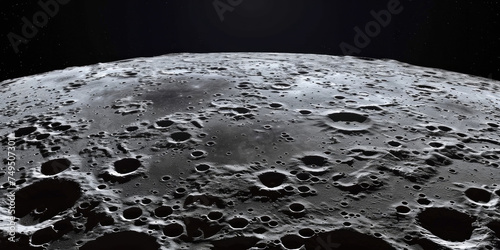 Close-up of the moon with a view into space, background