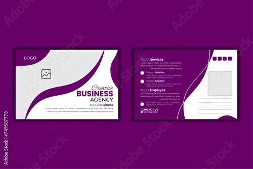 simple corporate creative business agency for post card design template