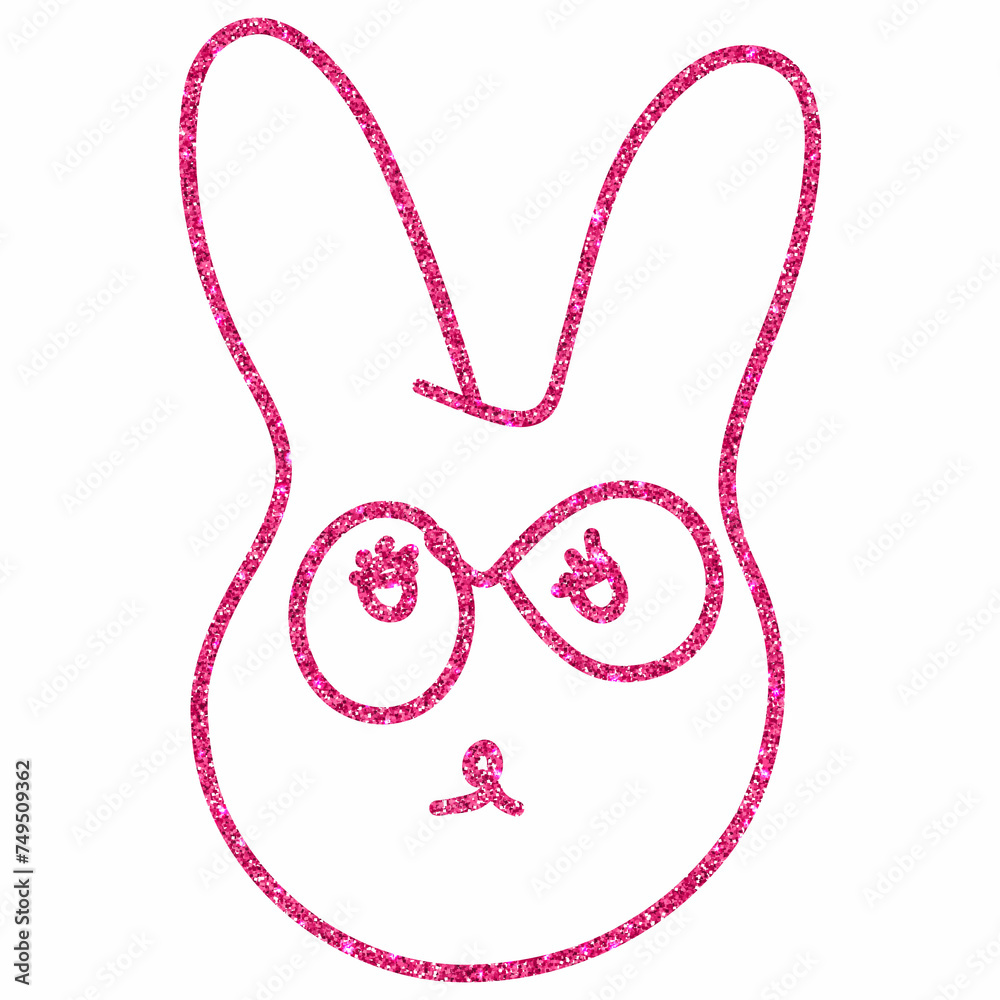 Rabbit muzzle drawing pink th holiday decoration. Rabbit muzzle drawing pink th holiday decoration.