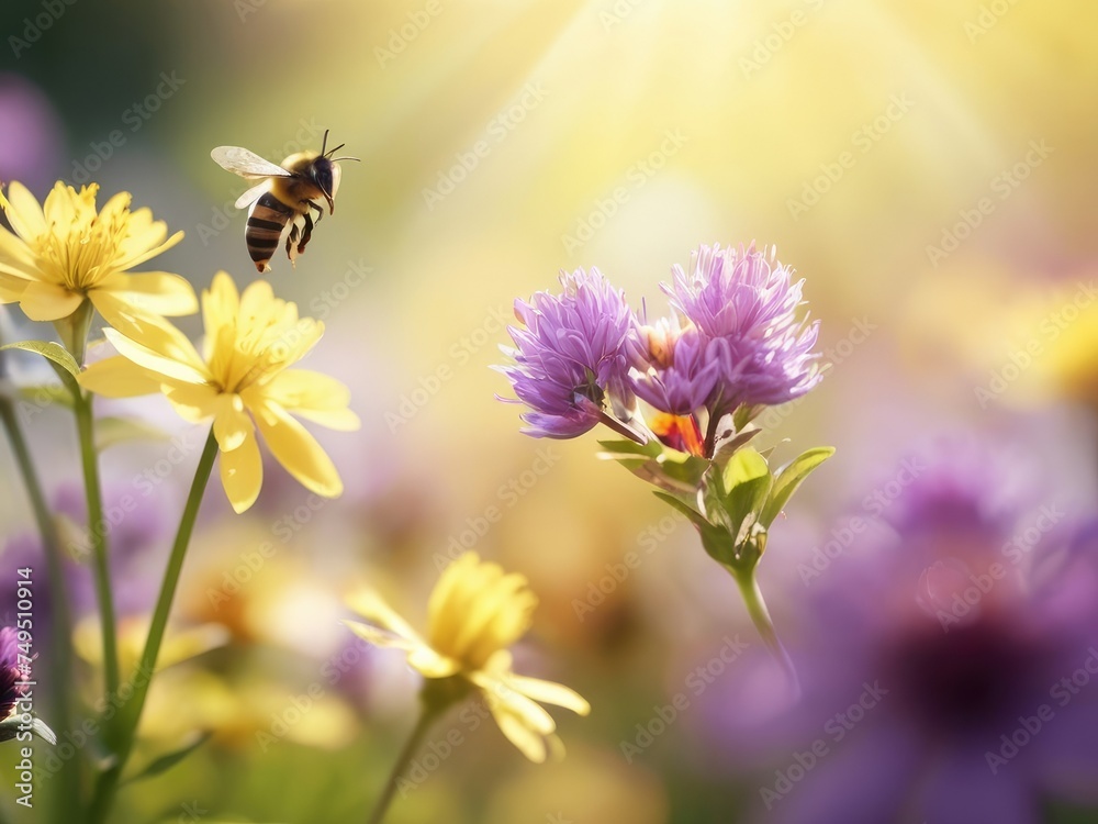 The Power of Small Things: Spring Flowers & Busy Bee Create a Beautiful Symphony The Power of Small Things: Spring Flowers & Busy Bee Create a Beautiful Symphony