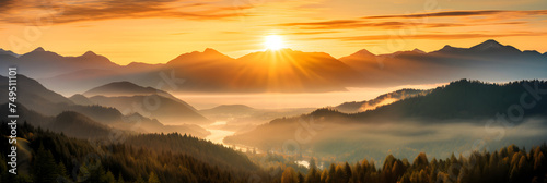 Radiant Dawn - Awe-Inspiring Sunrise over British Columbia's Majestic Mountain Ranges © Isabelle