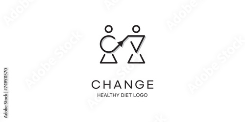 Weight loss logo symbol icon design, healthy diet brand logo design, fitness logo, gym logo symbol