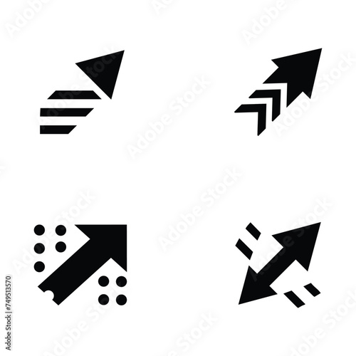 Black arrow vector icon sheet
