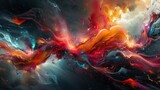 Vivid Abstract Liquid Art with Dynamic Flow and Bright Colors