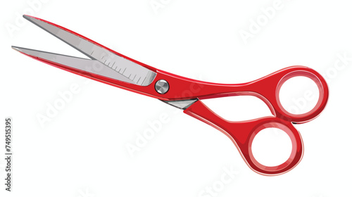 Red scissor isolated over white background. vector 