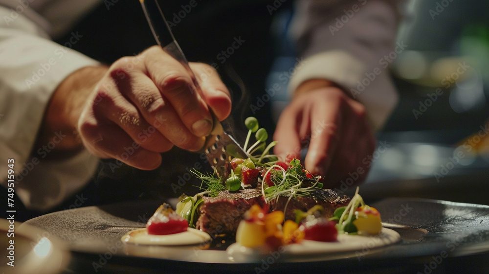 chef plating a gourmet dish