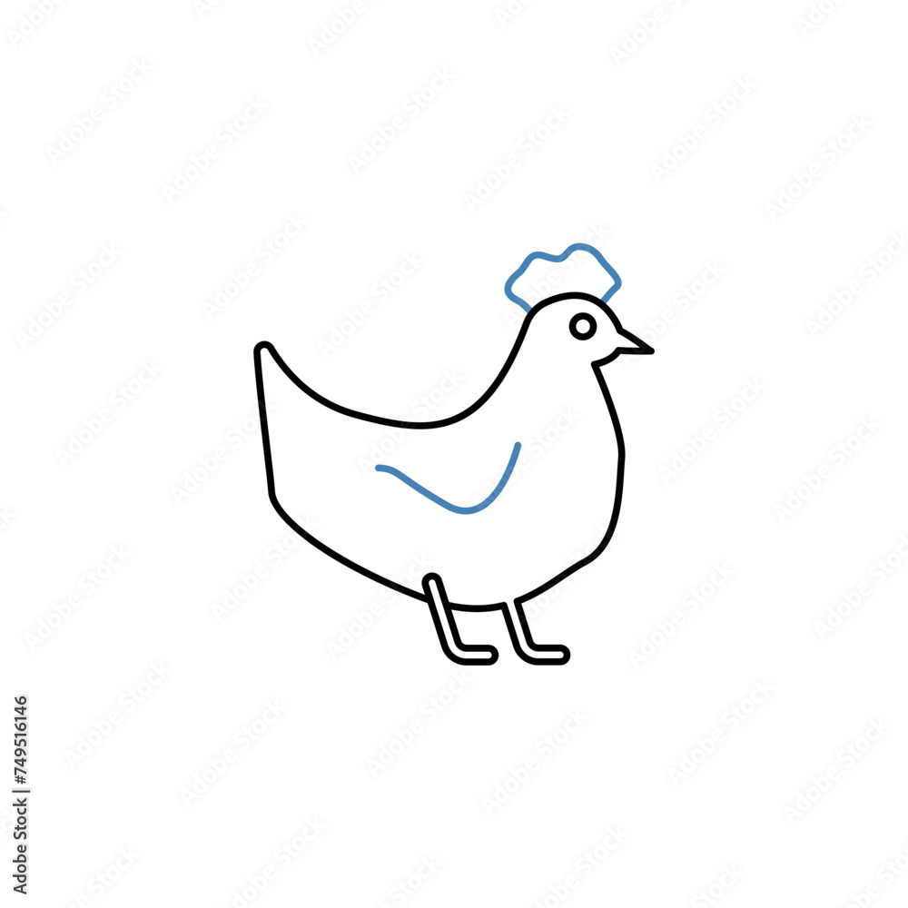 chicken animal concept line icon. Simple element illustration. chicken animal concept outline symbol design.