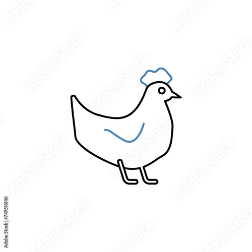 chicken animal concept line icon. Simple element illustration. chicken animal concept outline symbol design.
