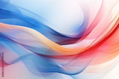 abstract background with smooth lines in red, orange and blue colors © Professional Art