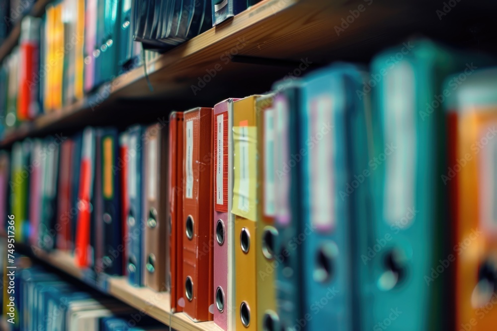 Office shelves with binders and files