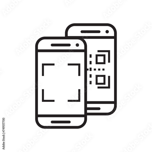 Qr code and vaccination passport icon. Vector illustration isolated on white.