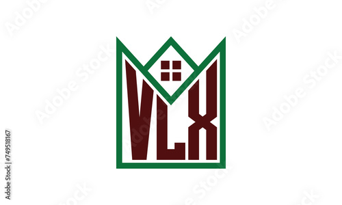 VLX initial letter real estate builders logo design vector. construction, housing, home marker, property, building, apartment, flat, compartment, business, corporate, house rent, rental, commercial photo