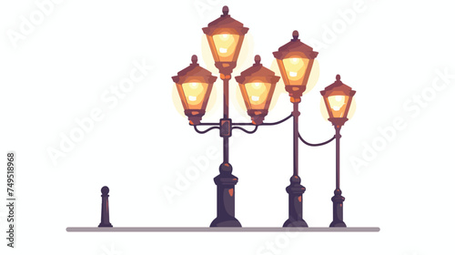 Street lamp light bulb eletricity decoration isolated