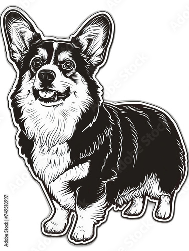 Domesticated corgi in a sticker  perfect for adding a touch of pet care warmth to any surface.